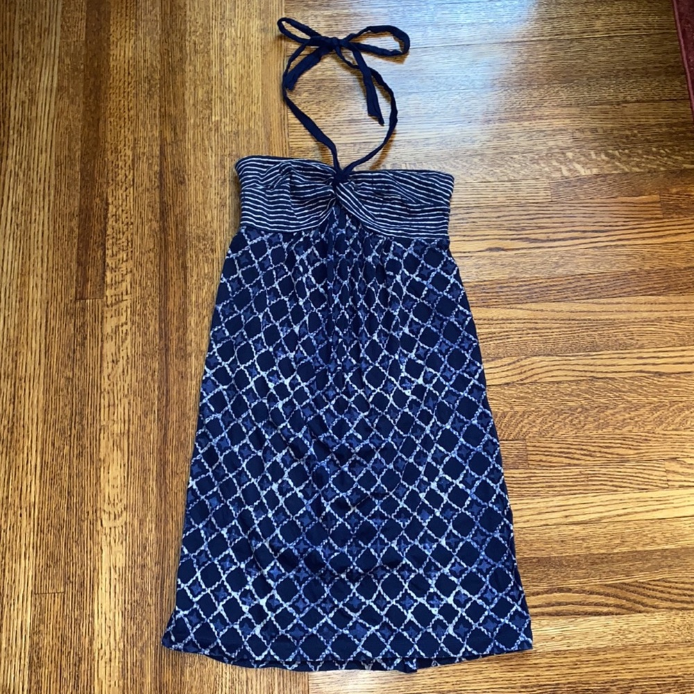 LOFT Blue Print Halter Dress